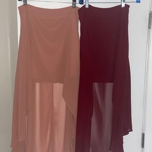 Two high-low skirts